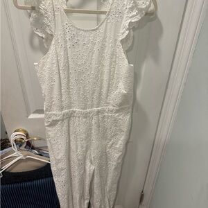 Leith Cream Eyelet Lace Top